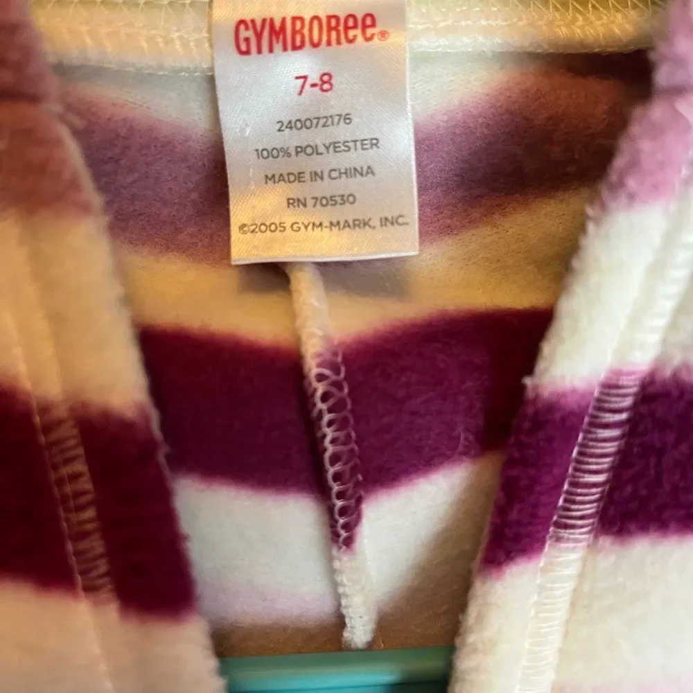 Gymboree Girls Fleece Poncho Cape Cream with Multicolored Stripes in Size 7-8
